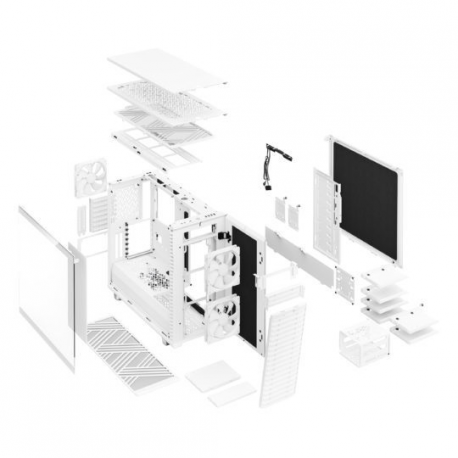 Fractal Design Define 7 - Tempered Glass Edition - tower - extended ATX - windowed side panel (tempered glass) - no power supply (ATX) - white - USB/Audio - 43