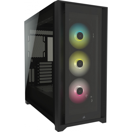 Corsair RGB Computer Case iCUE 5000X Side window, Black, ATX, Power supply included No