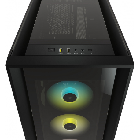 Corsair RGB Computer Case iCUE 5000X Side window, Black, ATX, Power supply included No