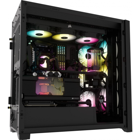 Corsair RGB Computer Case iCUE 5000X Side window, Black, ATX, Power supply included No