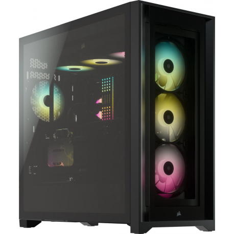 Corsair RGB Computer Case iCUE 5000X Side window, Black, ATX, Power supply included No