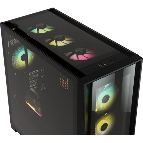 Corsair RGB Computer Case iCUE 5000X Side window, Black, ATX, Power supply included No