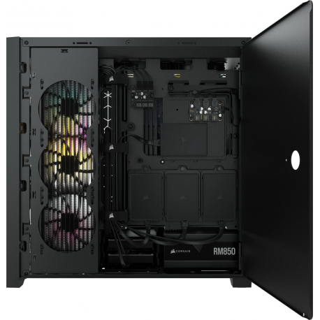 Corsair RGB Computer Case iCUE 5000X Side window, Black, ATX, Power supply included No