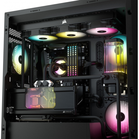 Corsair RGB Computer Case iCUE 5000X Side window, Black, ATX, Power supply included No