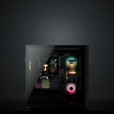 Corsair RGB Computer Case iCUE 5000X Side window, Black, ATX, Power supply included No