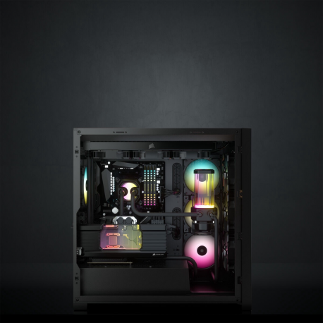 Corsair RGB Computer Case iCUE 5000X Side window, Black, ATX, Power supply included No