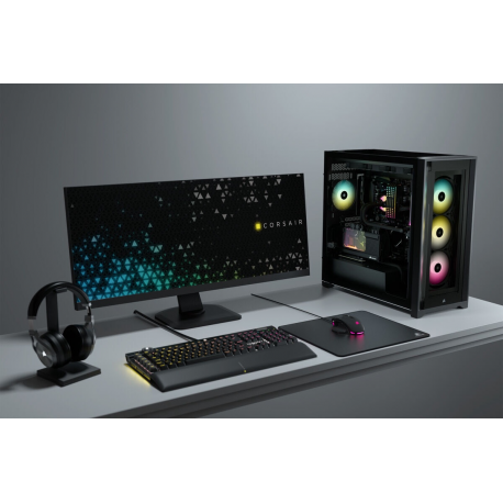 Corsair RGB Computer Case iCUE 5000X Side window, Black, ATX, Power supply included No