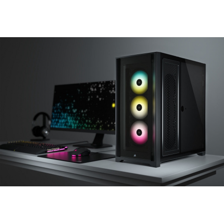 Corsair RGB Computer Case iCUE 5000X Side window, Black, ATX, Power supply included No