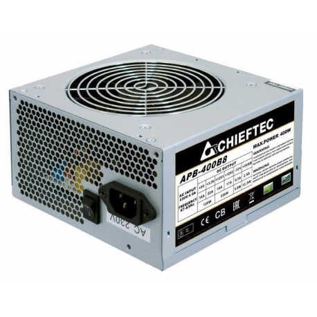 Chieftec VALUE SERIES APB-400B8 - Gamer Series - power supply (internal) - ATX12V 2.3 - AC 230 V - 400 Watt - active PFC - silver - 0
