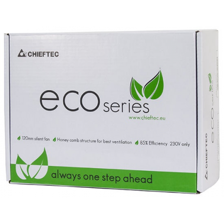 CHIEFTEC ECO Series 600W ATX-12V V.2.3 PSU type with 12cm fan Active PFC 230V only 85proc Efficiency including power cord