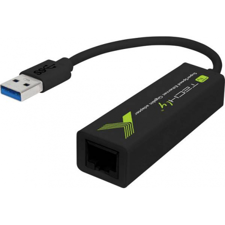 TECHly IDATA USB-ETGIGA3T2 - Network adapter - USB 3.0 - Gigabit Ethernet x 1 - black - 0