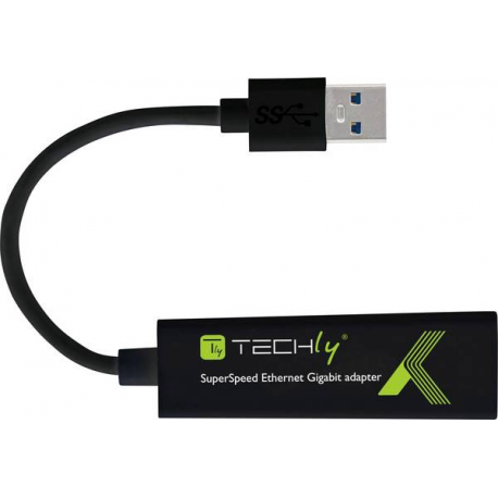 TECHly IDATA USB-ETGIGA3T2 - Network adapter - USB 3.0 - Gigabit Ethernet x 1 - black - 2