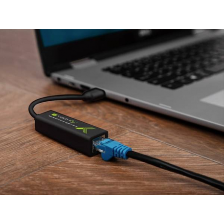 TECHly IDATA USB-ETGIGA3T2 - Network adapter - USB 3.0 - Gigabit Ethernet x 1 - black - 4