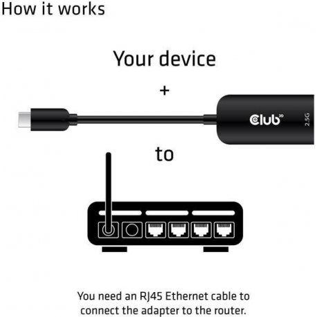 Club 3D - Network adapter - USB-C 3.2 Gen 1 - 2.5GBase-T - 3