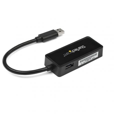 StarTech.com USB 3.0 Ethernet Adapter - USB 3.0 Network Adapter NIC with USB Port - USB to RJ45 - USB Passthrough (USB31000SPTB) - Network adapter - USB 3.0 - Gigabit Ethernet - black - for P/N: TB33A1C - 1