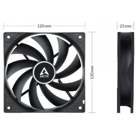 ARCTIC F12 PWM PST - Case fan - 120 mm - black - 2