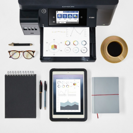Epson EcoTank L6570 - Multifunction printer - colour - ink-jet - A4 (210 x 297 mm), Legal (216 x 356 mm) (original) - A4 / Legal (media) - up to 25 ppm (printing) - 550 sheets - 33.6 Kbps - USB 2.0, Gigabit LAN, USB 2.0 host, Wi-Fi(ac) - black - 5