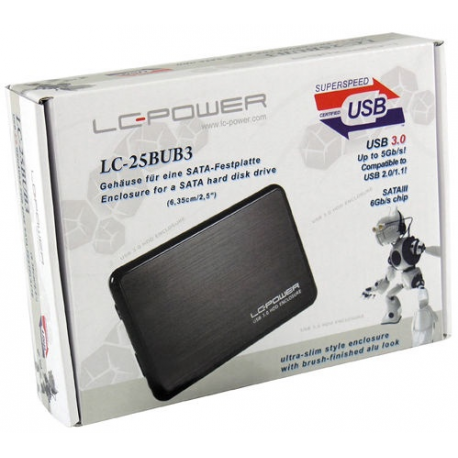 LC Power LC-25BUB3 - Storage enclosure - 2.5" - SATA 6Gb / s - USB 3.0 - 3