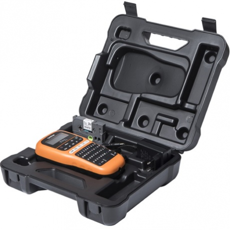 Brother P-Touch PT-E110VP - Labelmaker - B/W - thermal transfer - Roll (1.2 cm) - 180 dpi - up to 20 mm/sec - cutter - 2 line printing - black, orange - 7