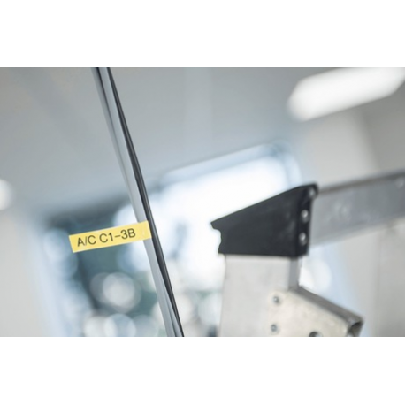 Brother P-Touch PT-E110VP - Labelmaker - B/W - thermal transfer - Roll (1.2 cm) - 180 dpi - up to 20 mm/sec - cutter - 2 line printing - black, orange - 9