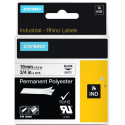 DYMO IND - Polyester - permanent adhesive - black on white - Roll (1.9 cm x 5 m) 1 cassette(s) label tape - for Rhino 4200, 4200 Kit, 5200, 5200 Hard Case Kit; RhinoPRO 6000; DYMO LabelWriter 450 Duo