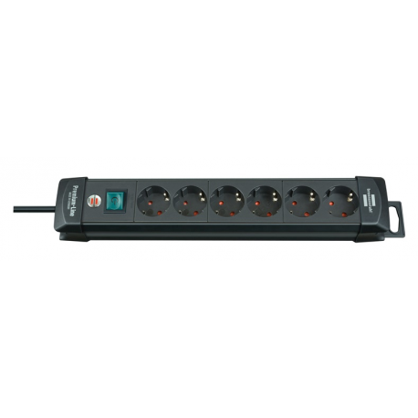 brennenstuhl Premium-Line - Power strip - output connectors: 6 - 3 m - black - 0
