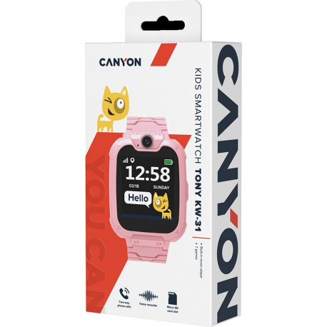 CANYON Tommy KW-31, Kids smartwatch, 1.54 inch colorful screen, Camera 0.3MP