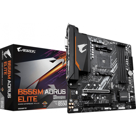 Gigabyte B550M AORUS ELITE - 1.0 - motherboard - micro ATX - Socket AM4 - AMD B550 - 4