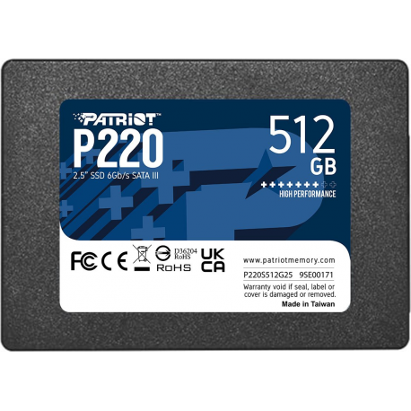 PATRIOT P220 SATA 3 512GB SSD 550/500MB/s