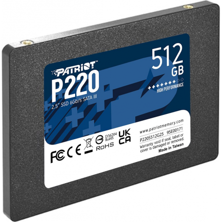 PATRIOT P220 SATA 3 512GB SSD 550/500MB/s