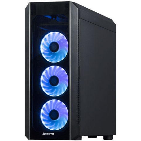 Chieftec Gamer Series SCORPION 3 - Tower - ATX - windowed side panel (tempered glass) - no power supply (ATX) - black - USB/Audio - 5