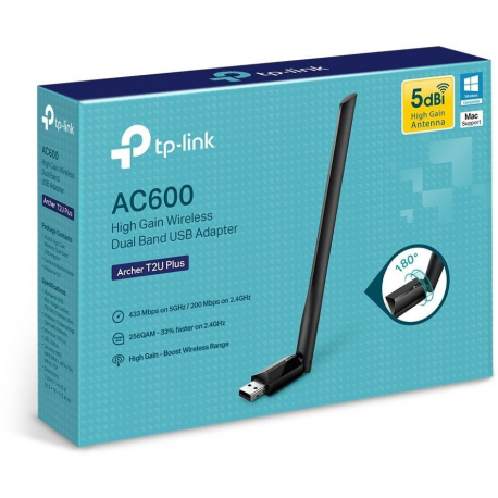 TP-Link Archer T2U Plus - Network adapter - USB 2.0 - Wi-Fi 5 - 2