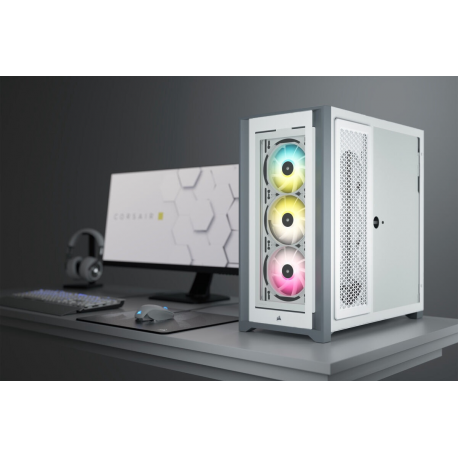 Corsair ATX PC Smart Case 5000X RGB Side window, White, Mid-Tower, Power supply included No