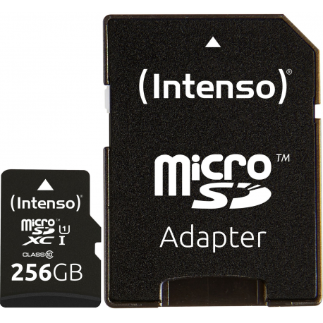 Intenso Premium - Flash memory card (microSDXC to SD adapter included) - 256 GB - UHS-I / Class10 - microSDXC UHS-I - 0