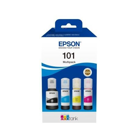 Epson 101 Multipack - 4-pack - black, yellow, cyan, magenta - original - ink tank - for Epson L4160, L4260, L4266, L6190, L6260, L6270, L6276, L6290; EcoTank L14150, L4260, L6270 - 1