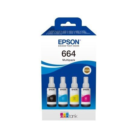 Epson EcoTank 664 - 4-pack - black, yellow, cyan, magenta - original - ink tank - for Epson L380, L395, L495; EcoTank ET-2650, L1455, L656; EcoTank ITS L3050, L3060, L3070 - 1
