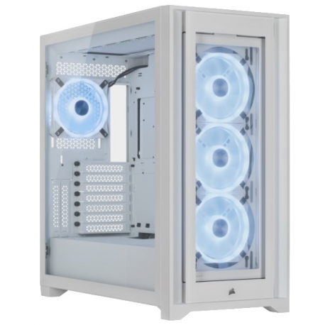 CORSAIR iCUE 5000X RGB QL Edition - Mid tower - windowed side panel (tempered glass) - no power supply (ATX) - true white - USB/Audio - 0