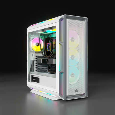 CORSAIR iCUE 5000T RGB - Mid tower - extended ATX - windowed side panel (tempered glass) - no power supply (ATX) - white - USB/Audio - 4