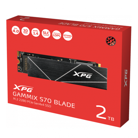XPG GAMMIX S70 Blade - SSD - 2 TB - internal - M.2 2280 - PCIe 4.0 x4 (NVMe) - 256-bit AES - 5