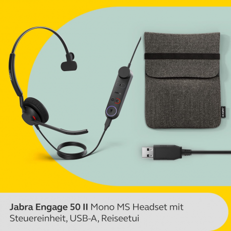 Jabra Engage 50 II MS Mono - Headset - on-ear - wired - USB-A - 3