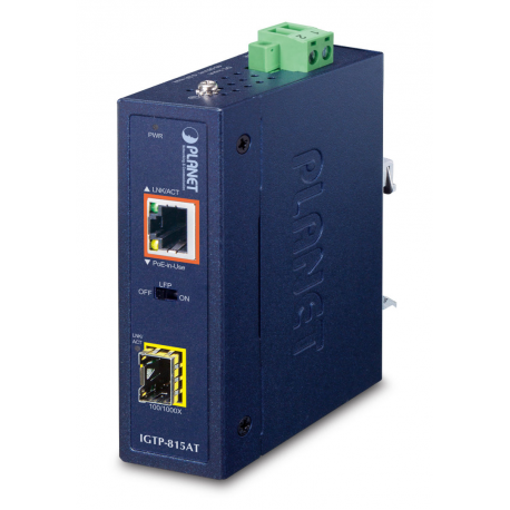 PLANET IGTP-815AT - Fibre media converter - GigE - 10Base-T, 100Base-TX, 1000Base-T, 1000Base-X, 100Base-X - SFP (mini-GBIC)  /  RJ-45 - 0