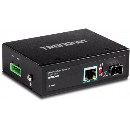 TRENDnet TI-UF11SFP - Fibre media converter - GigE - 10Base-T, 100Base-TX, 1000Base-T - RJ-45 / SFP (mini-GBIC) - up to 40 km - 1