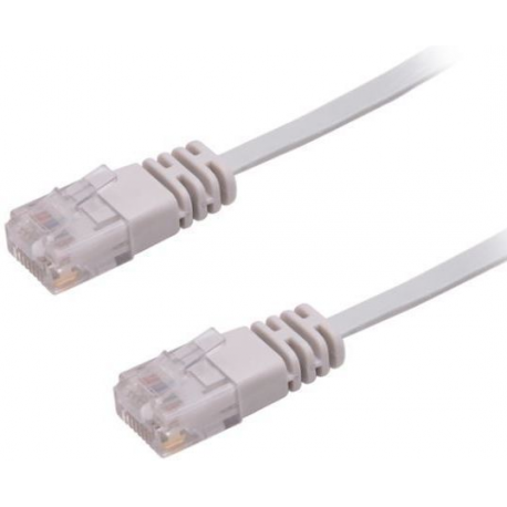 MicroConnect - Network cable - RJ-45 (M) to RJ-45 (M) - 3 m - UTP - CAT 6 - stranded, flat - grey - 0