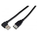 MicroConnect USB 2.0 - USB extension cable - USB (F) to USB (M) - 1.8 m - 90° connector - black