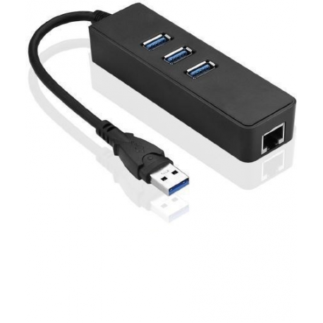 MicroConnect - Hub - 3 x USB 3.2 Gen 1 + 1 x 10/100/1000 - desktop - 0