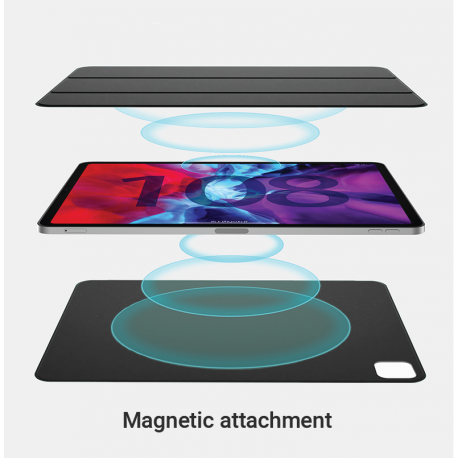 eSTUFF Magnet case - Screen cover for tablet - thermoplastic polyurethane (TPU) - black - 12.9" - for Apple 12.9-inch iPad Pro (4th generation) - 1