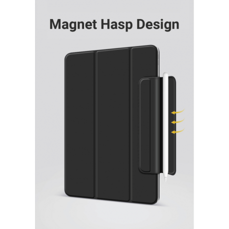 eSTUFF Magnet case - Screen cover for tablet - thermoplastic polyurethane (TPU) - black - 12.9" - for Apple 12.9-inch iPad Pro (4th generation) - 3