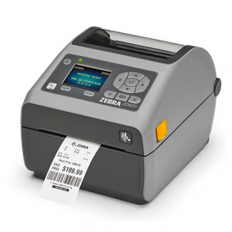 Zebra ZD620 - Label printer - direct thermal - Roll (11.8 cm) - 203 dpi - up to 203 mm/sec - USB 2.0, LAN, serial, USB host, Wi-Fi(ac), Bluetooth 4.1, Bluetooth LE - grey - 1