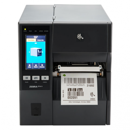 Zebra ZT400 Series ZT411 - Label printer - direct thermal  /  thermal transfer - Roll (11.4 cm) - 300 dpi - up to 254 mm / sec - USB 2.0, LAN, serial, USB host, Bluetooth 4.1 - tear bar - 0