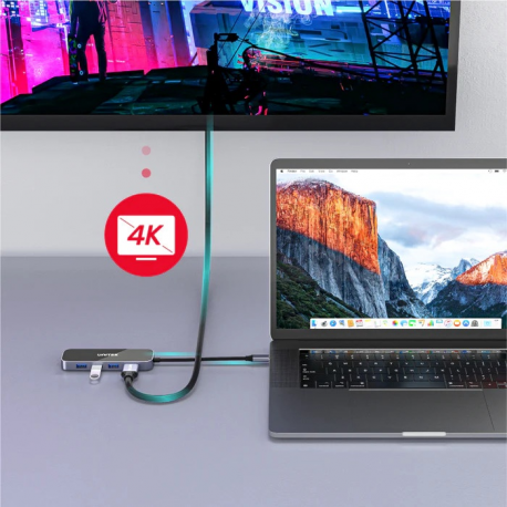 Unitek uHUB H6 D1084A - docking station - USB-C - HDMI - 1GbE - 4